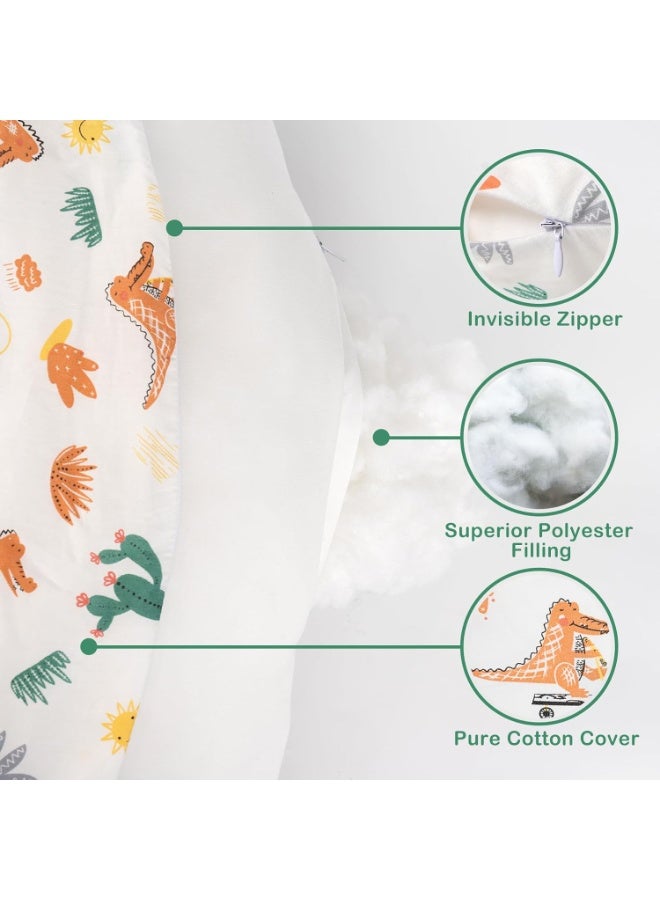 Bukela Nursing Pillow, More Support for Mom and Baby, Removable Cotton Cover and Colorful Animal Patterns, Machine Washable, Plus Size Baby Pillow, White, Pallet of Product - Image 3